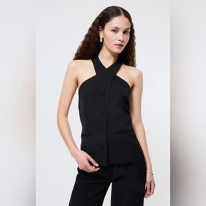 French Connection Harry Suiting Crisscross Halter Top